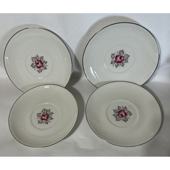 Royal Jackson - Parisienne Normandy Rose - 6" Saucer Plate - Set of 4 plates - Picture 7 of 11